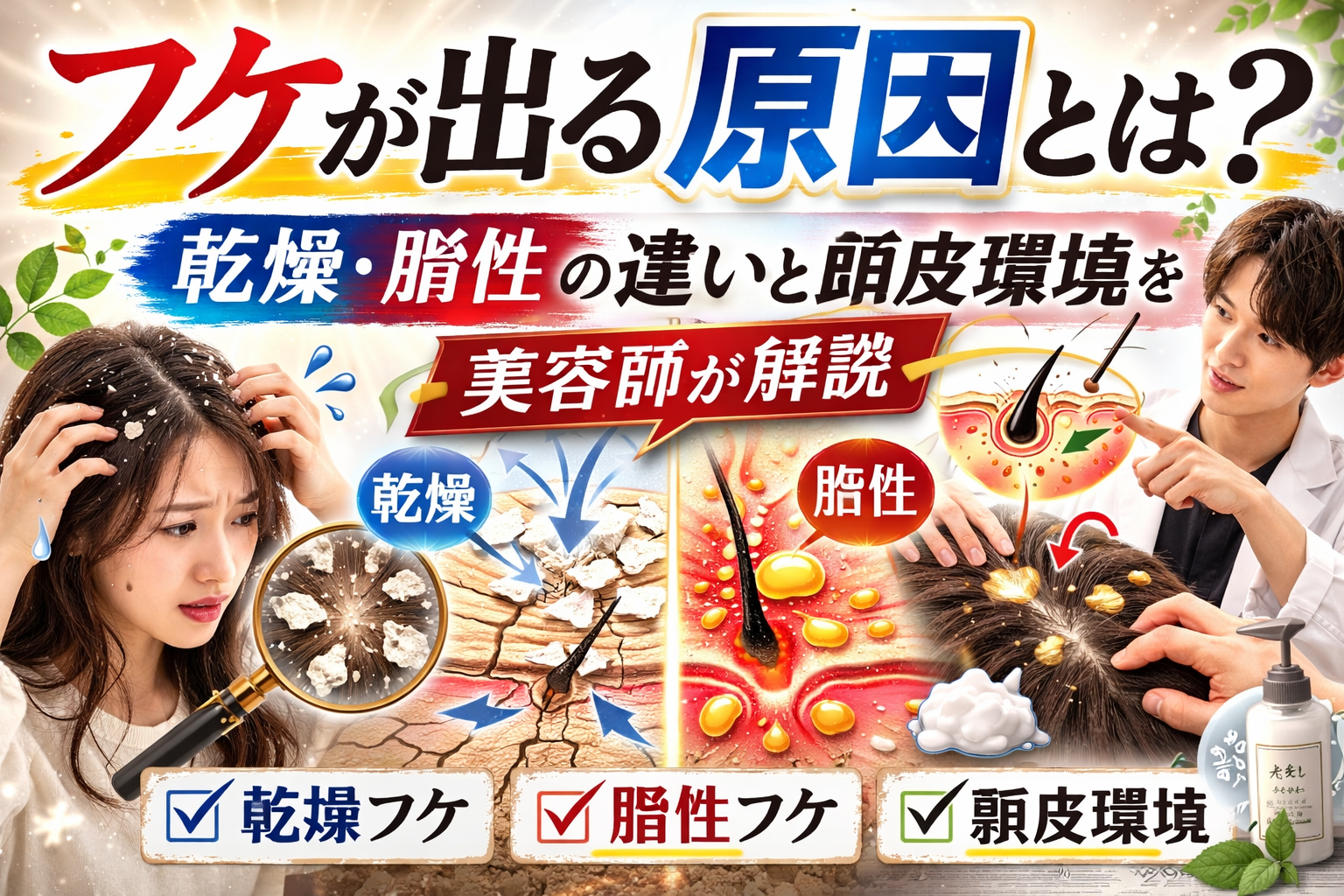 頭皮のフケのでる原因