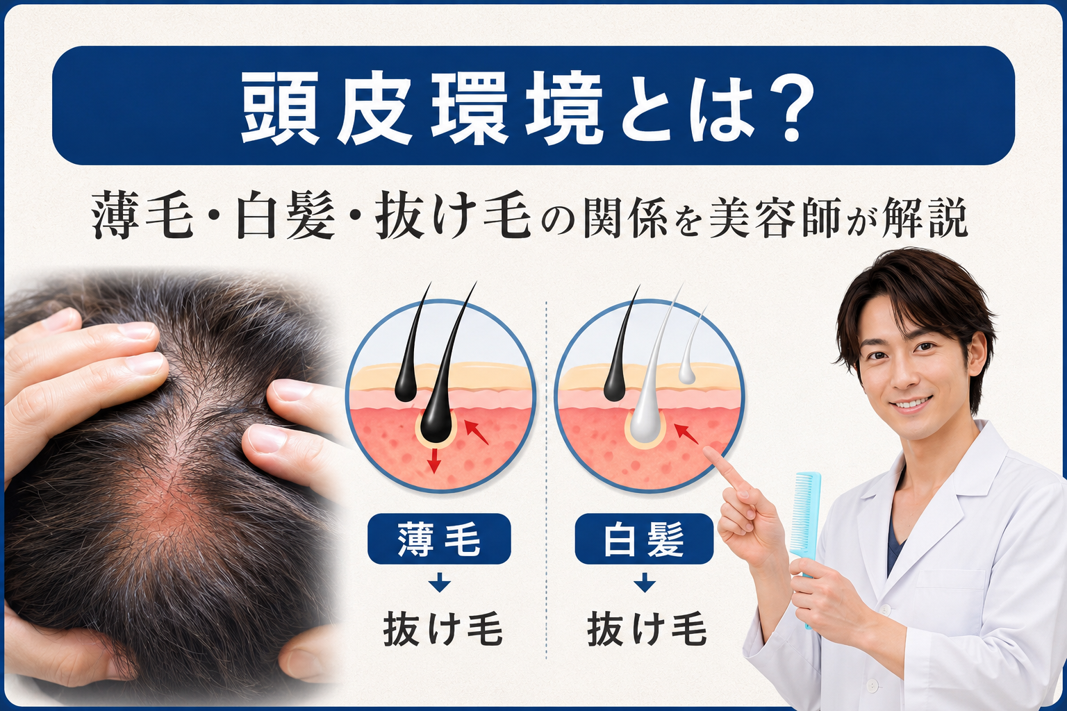 頭皮環境とは何か？美容師が解説｜薄毛・白髪・抜け毛との関係