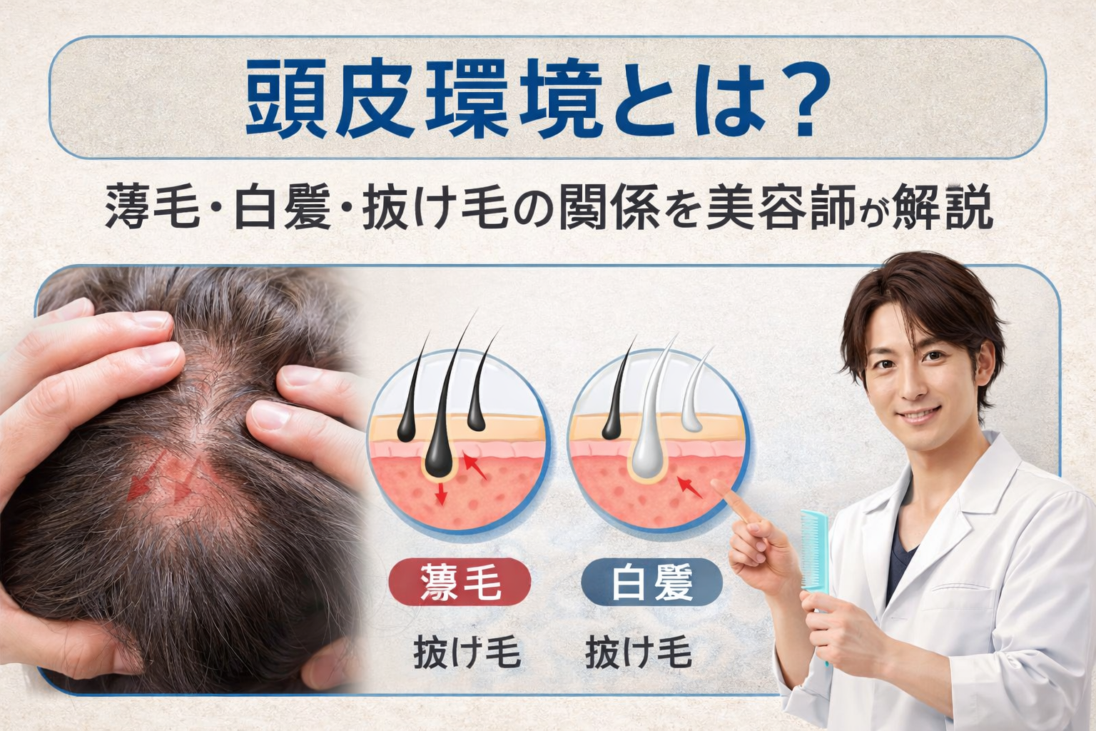 頭皮環境とは何か？美容師が解説｜薄毛・白髪・抜け毛との関係