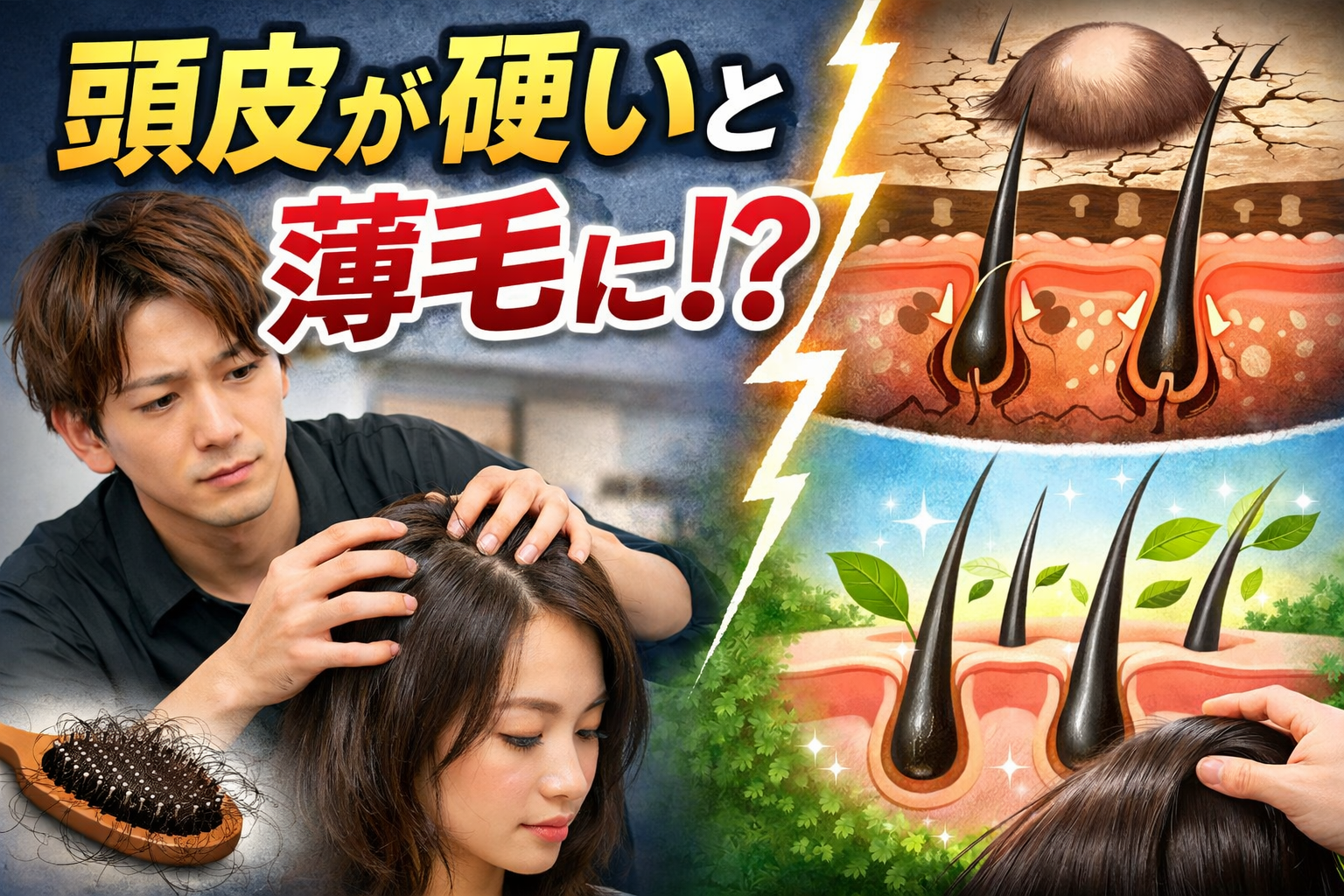 頭皮が硬いと薄毛に？