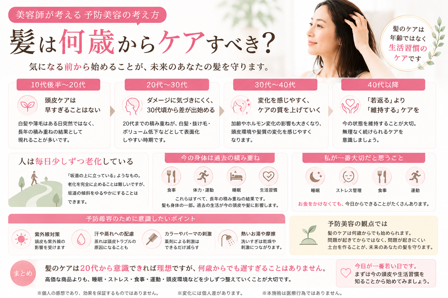 髪のケアを始める年齢と予防美容の考え方